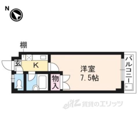 レジデンス丸高(1K/1階)の間取り写真