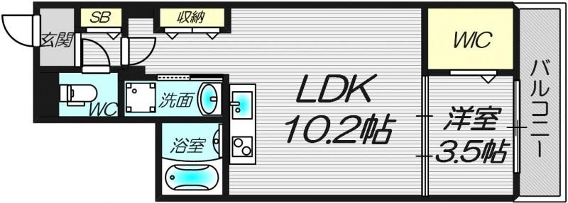 CASA BRANCHE(1LDK/1階)の間取り写真