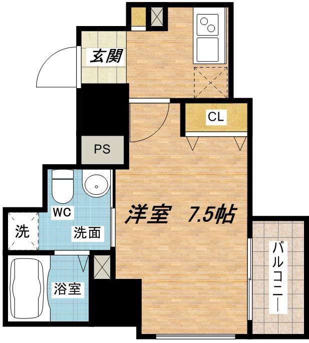 セレニテ本町ROJI 02(1K/2階)の間取り写真