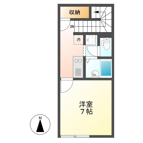 レオネクストオーエス22(1K/2階)の間取り写真