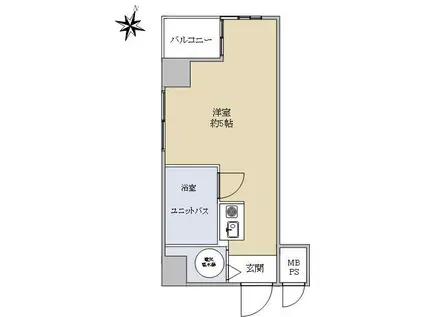 ライオンズマンション麻布(ワンルーム/8階)の間取り写真