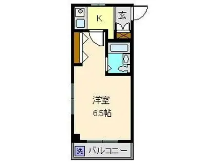 ふじコーポ(1K/2階)の間取り写真