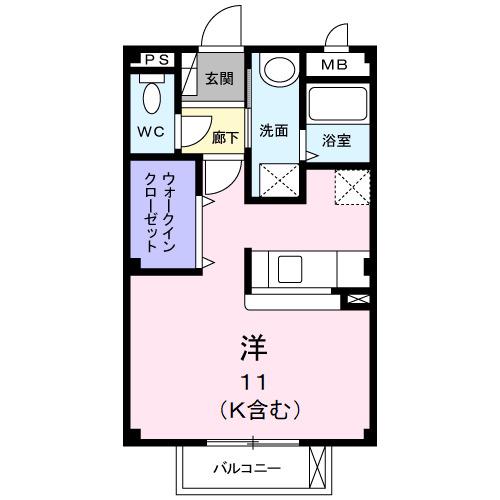 ラフォーレ大光(ワンルーム/2階)の間取り写真