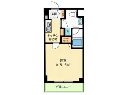 ミリオンガーデン世田谷砧(1K/3階)の間取り写真