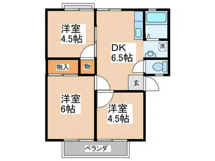 ハイツ小町A(3DK/1階)の間取り写真