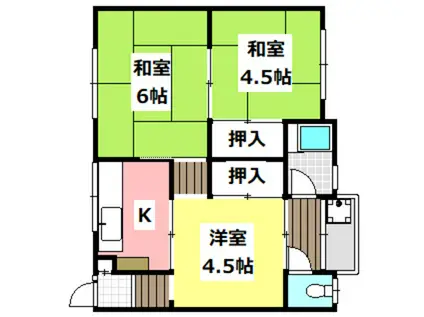 グリーンハイツ 戸伏町(3K/1階)の間取り写真