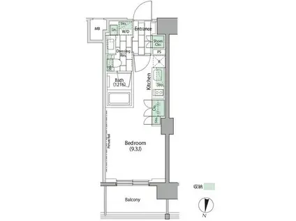 JPNOIE下高井戸(ワンルーム/12階)の間取り写真