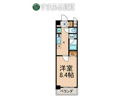 ノーブルスクエア(1K/2階)の間取り写真