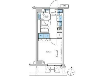 ブラウ戸越銀座テラス(1K/4階)の間取り写真