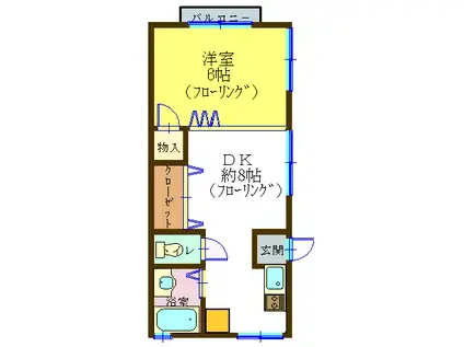 アネックス川元(1DK/1階)の間取り写真