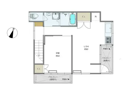 メゾンIZUMO(1LDK/2階)の間取り写真