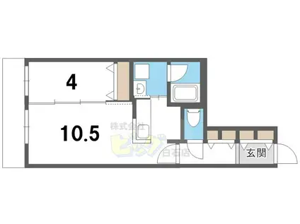 SーRESIDENCE東札幌BLING(1LDK/4階)の間取り写真