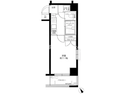 メインステージ秋葉原駅前学生・社会人におススメ初(1K/4階)の間取り写真