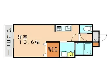 プランドール風の橋東(ワンルーム/9階)の間取り写真