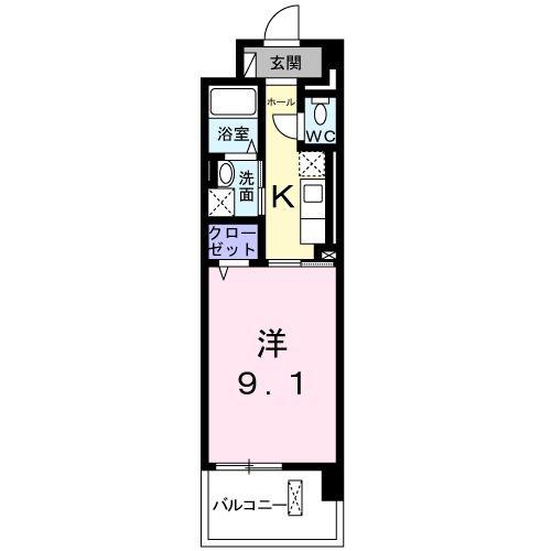 カモミール(1K/3階)の間取り写真