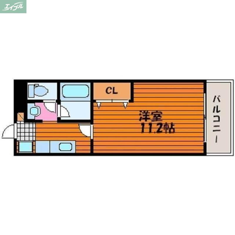 ジェムハナクマ(1K/4階)の間取り写真
