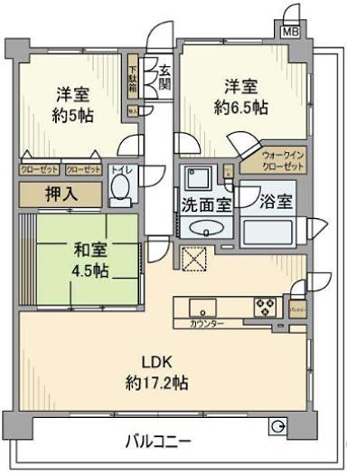 ディアエスタ ミオ 伊丹南町(3LDK/9階)の間取り写真