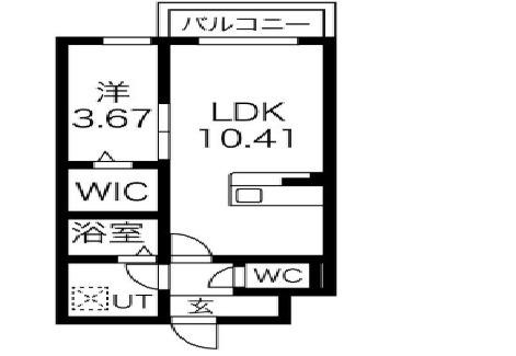 エスグランデ中崎町(1LDK/5階)の間取り写真