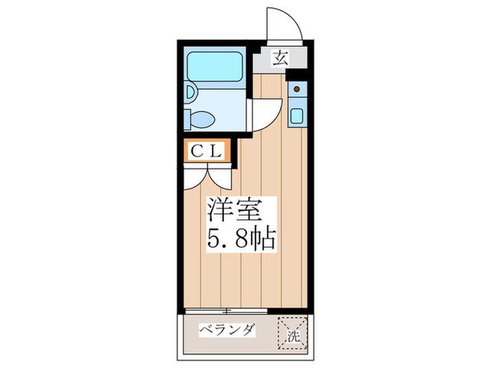 コアクレスト武蔵境(ワンルーム/2階)の間取り写真
