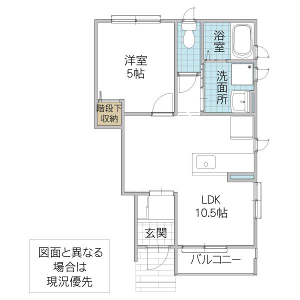 ガーベラレインボー(1LDK/1階)の間取り写真