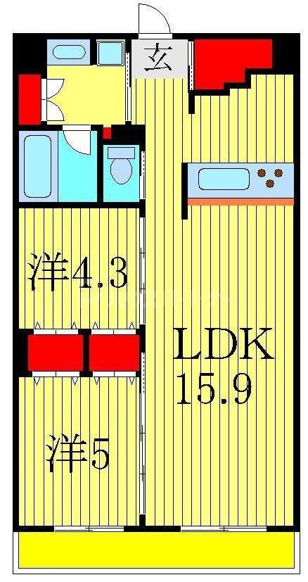 ART RESIDENCE IN OOTAKA-NO-MORI(2LDK/4階)の間取り写真
