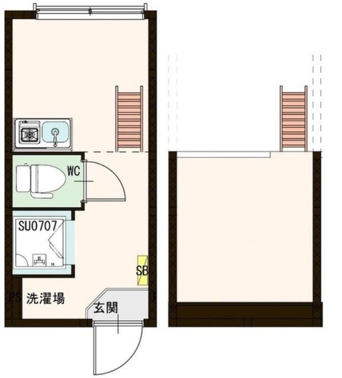 STAGE高田馬場(ワンルーム/2階)の間取り写真