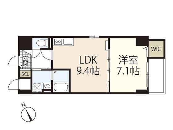 KUKUI KOMOHANA(1LDK/1階)の間取り写真