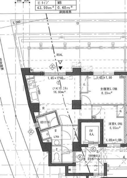 エストゥルース府中(2LDK/6階)の間取り写真