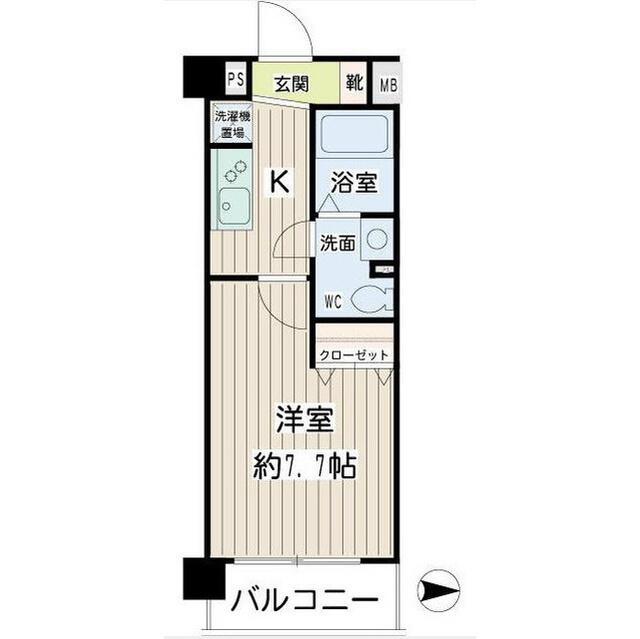 ムエット菊川(1K/6階)の間取り写真