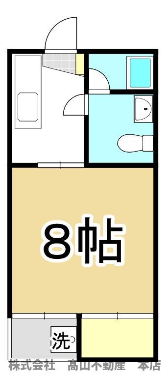 ゼフィール教育大前(1K/3階)の間取り写真