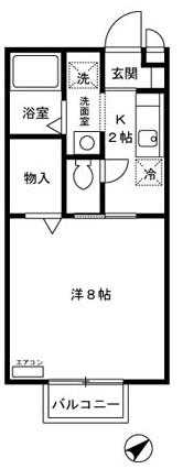 ポートパレス(1K/2階)の間取り写真