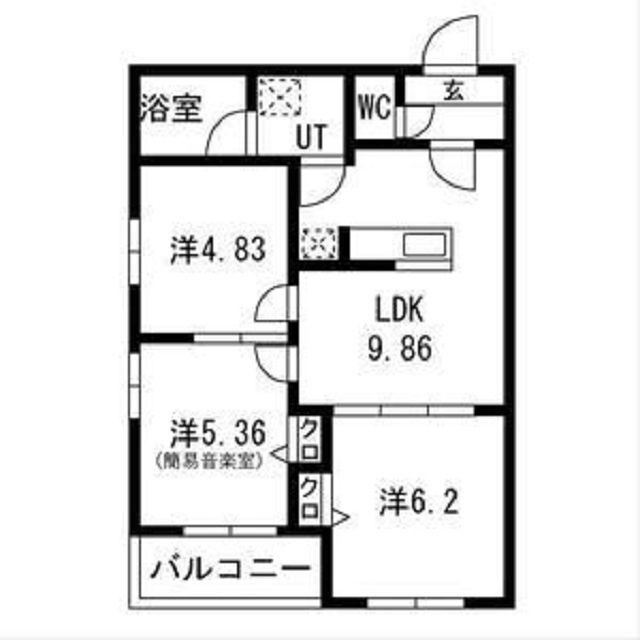 エス.フィールド奏(3LDK/4階)の間取り写真