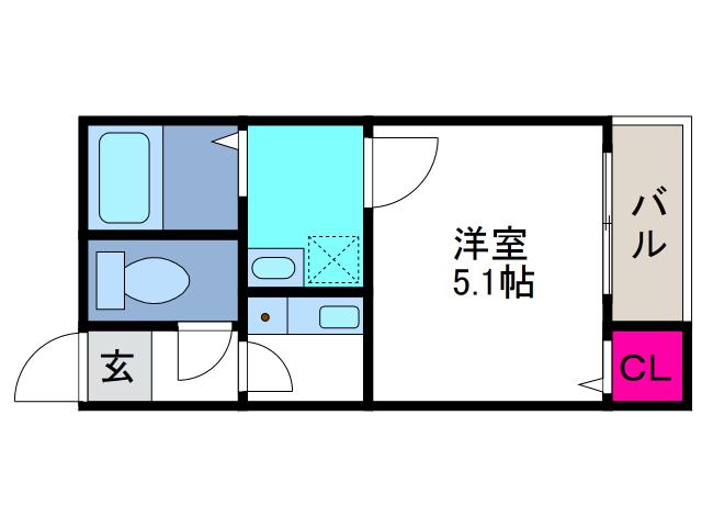 AZハイツ(1K/3階)の間取り写真