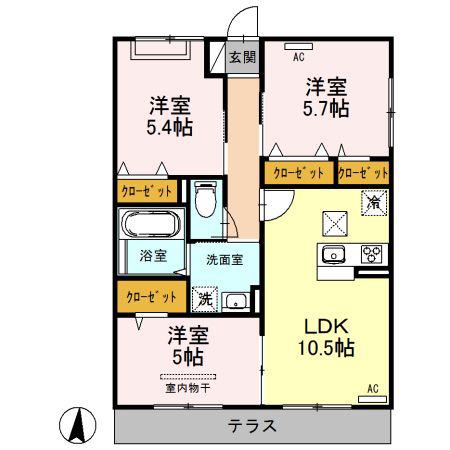 アネックス曙町(3LDK/1階)の間取り写真