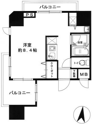 コリーヌ代官山(ワンルーム/7階)の間取り写真