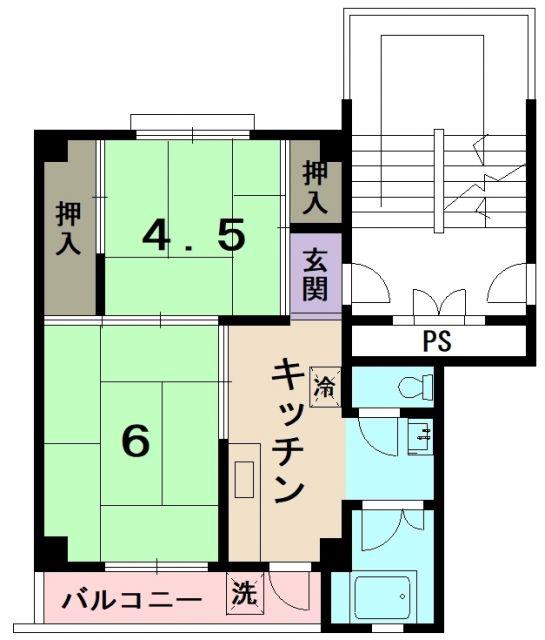 OASIS UMEDAIRA 1(2K/1階)の間取り写真