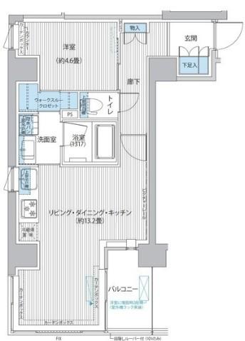 RODIA日本橋茅場町 旧御幸レジデンス日本橋茅場町(1LDK/1階)の間取り写真