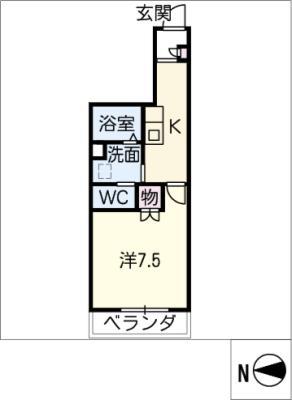 MAISON西高蔵ウエスト(1K/2階)の間取り写真
