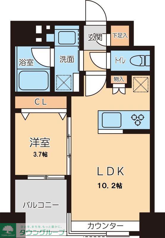 グランカーサ文京千石(1LDK/4階)の間取り写真