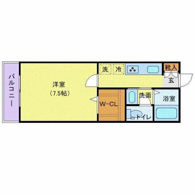 アリュール(1K/1階)の間取り写真