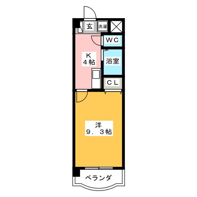 ドリームズ西可児(1K/3階)の間取り写真