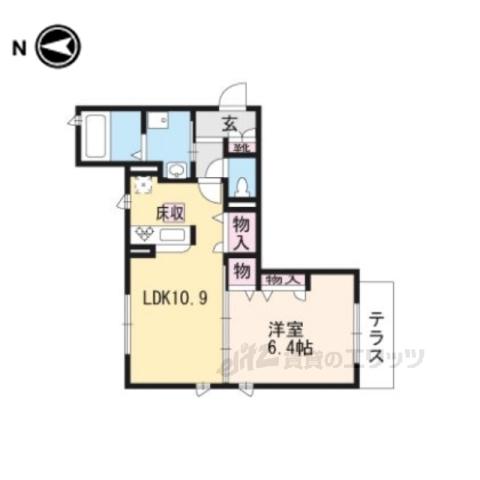 マンション茶山(1LDK/1階)の間取り写真