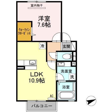イストワールII(1LDK/2階)の間取り写真