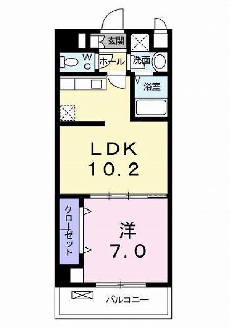 ヴィラヴィオラ(1LDK/1階)の間取り写真