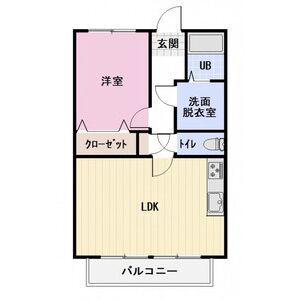 SURPLUS TWO塩原A(1LDK/1階)の間取り写真