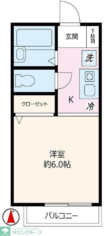 VAQUEROB B(ワンルーム/2階)の間取り写真