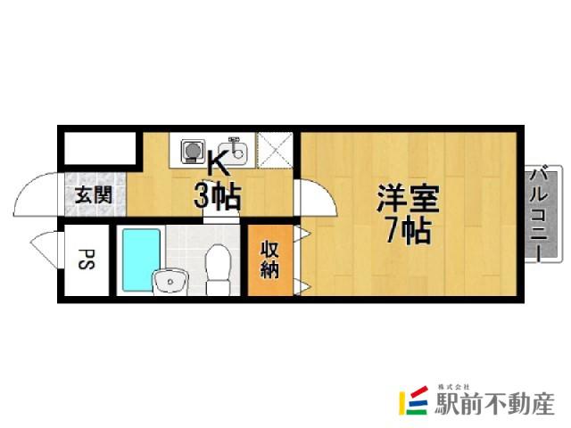 そよ風弐番館(1K/3階)の間取り写真