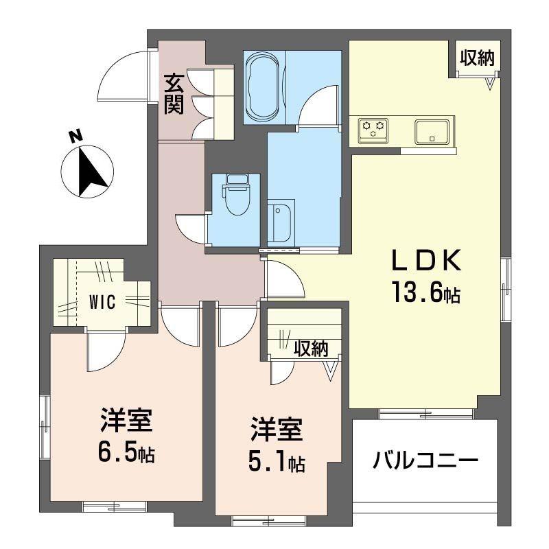 グランノワール(2LDK/2階)の間取り写真