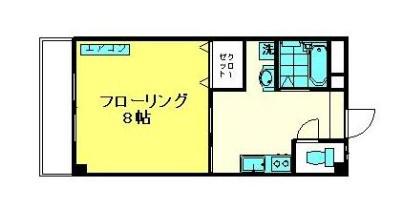 パークサイドハイツ(1K/1階)の間取り写真