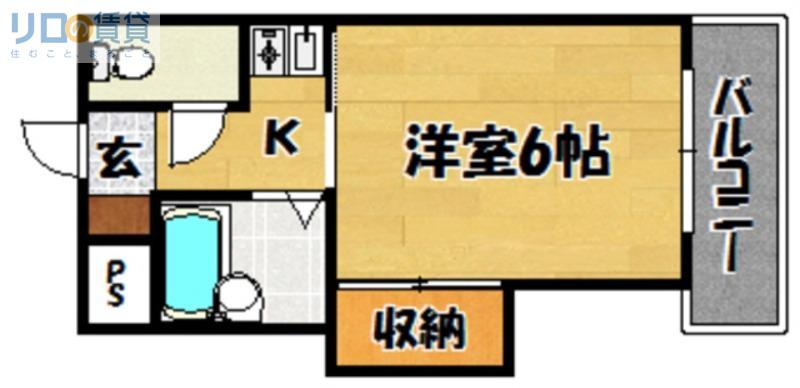 ディアーナTCT(1K/2階)の間取り写真